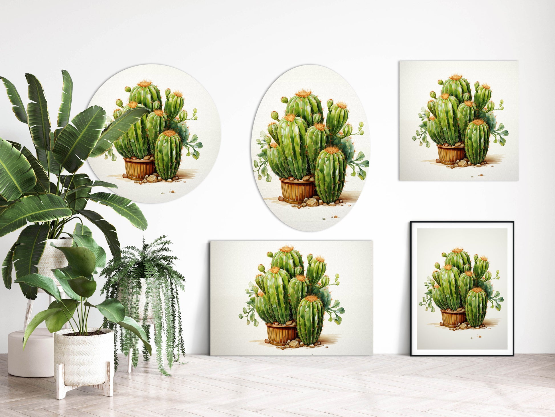 A Collection of Cacti Illustration Pencil Drawing - Digital Download Printable Artwork
