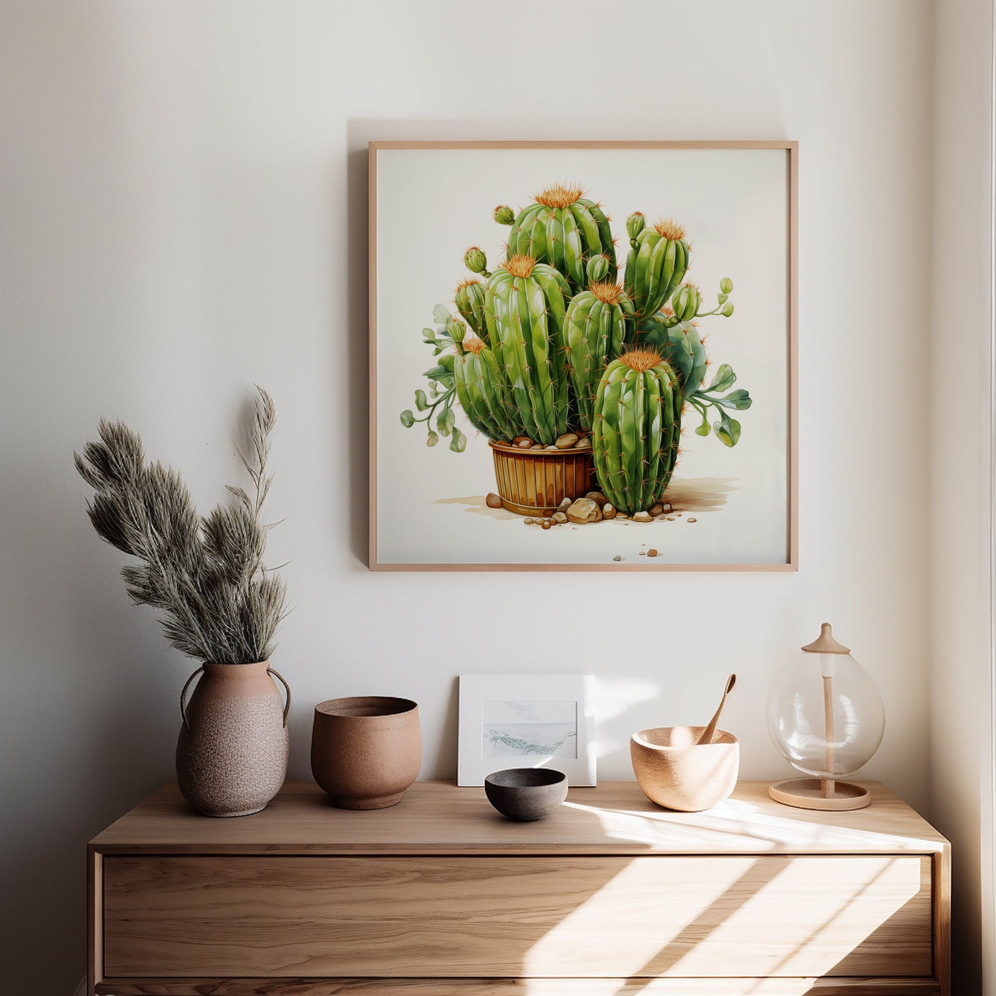 A Collection of Cacti Illustration Pencil Drawing - Digital Download Printable Artwork